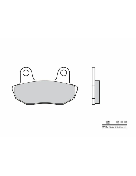 Plaquette de frein avant BREMBO 07HO1609 organique Route