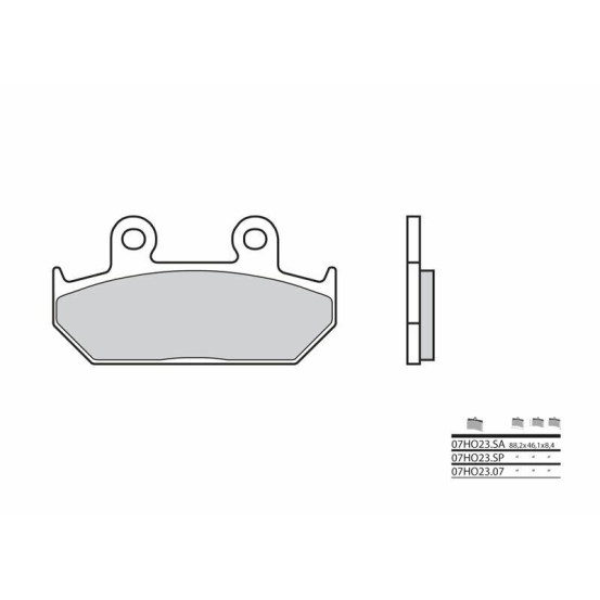 Plaquette de frein avant BREMBO 07HO23SA métal fritté Route