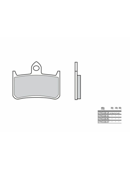 Plaquette de frein avant BREMBO 07HO2807 organique Route