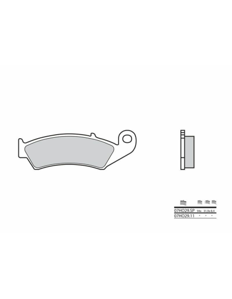 Plaquette de frein arrière BREMBO 07HO29SP métal fritté Route