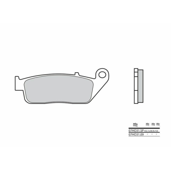 Plaquette de frein arrière BREMBO 07HO31SP métal fritté Route