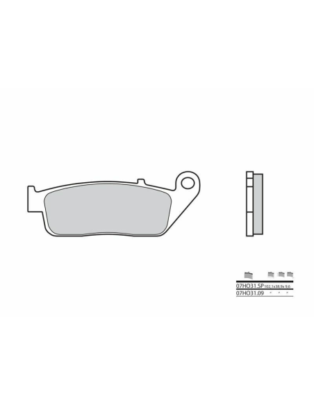 Plaquette de frein arrière BREMBO 07HO31SP métal fritté Route