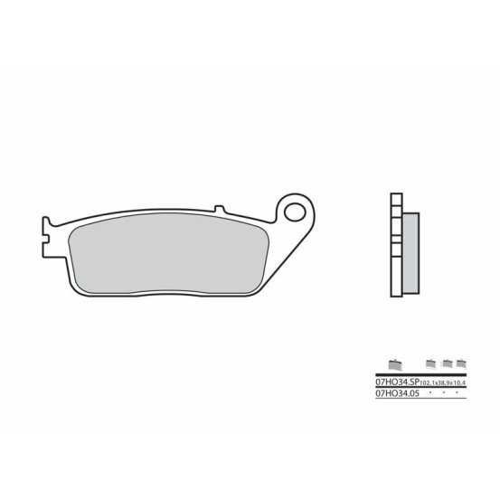 Plaquette de frein arrière BREMBO 07HO34SP métal fritté Route