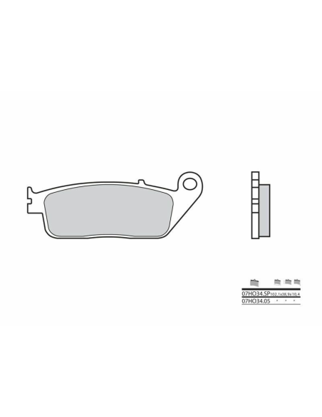 Plaquette de frein arrière BREMBO 07HO34SP métal fritté Route