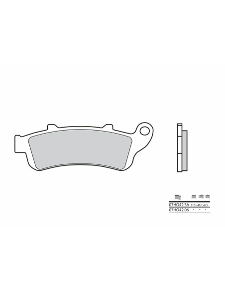 Plaquette de frein avant BREMBO 07HO42SA métal fritté Route