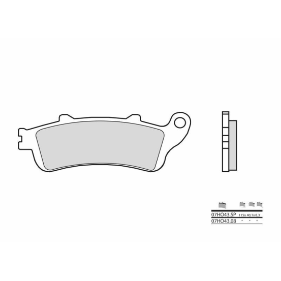 Plaquette de frein arrière BREMBO 07HO43SP métal fritté Route