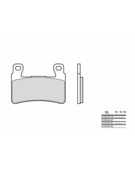 Plaquette de frein avant BREMBO 07HO45SA métal fritté Route