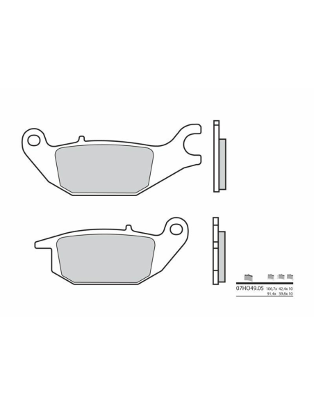 Plaquette de frein arrière BREMBO 07HO4905 organique Route