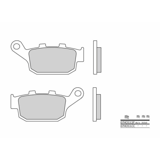 Plaquette de frein arrière BREMBO 07HO53CC organique Route