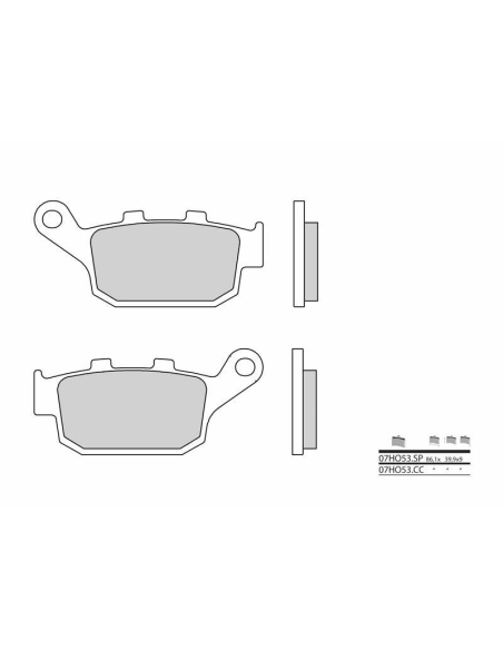 Plaquette de frein arrière BREMBO 07HO53CC organique Route