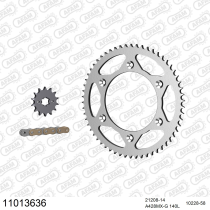 Kit chaine 428 AFAM - Couronne acier - Type de chaine au choix - HM CRM F 125 X 2009-2011