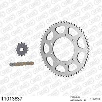 Kit chaine 428 AFAM - Couronne acier - Type de chaine au choix - HM CRM F 125 RR 4T 2011-2016