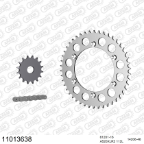 Kit chaine 520 AFAM - Couronne acier - Type de chaine au choix - HM CRM F 125 RR 2T 2011-2016