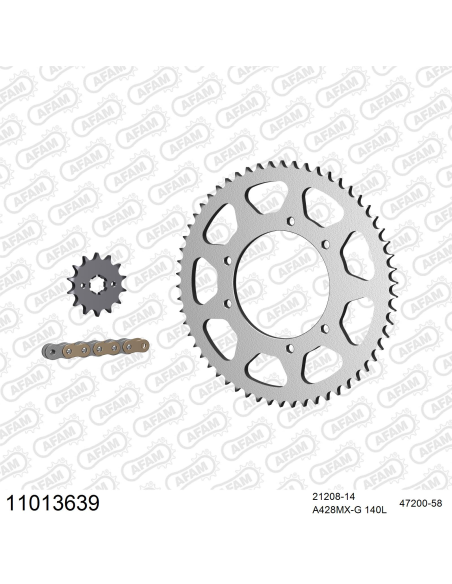 Kit chaine 428 AFAM - Couronne acier - Type de chaine au choix - HM CRM 125 F 4T 2011-2016
