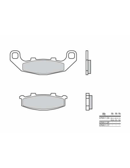 Plaquette de frein avant BREMBO 07KA11SA métal fritté Route
