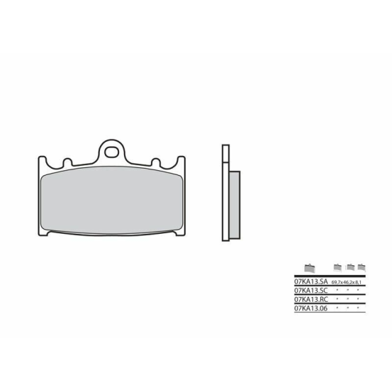 Plaquettes de frein avant racing BREMBO Carbon Tech - 07KA13RC