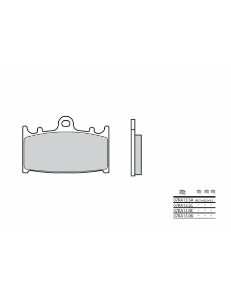 Plaquettes de frein avant racing BREMBO Carbon Tech - 07KA13RC