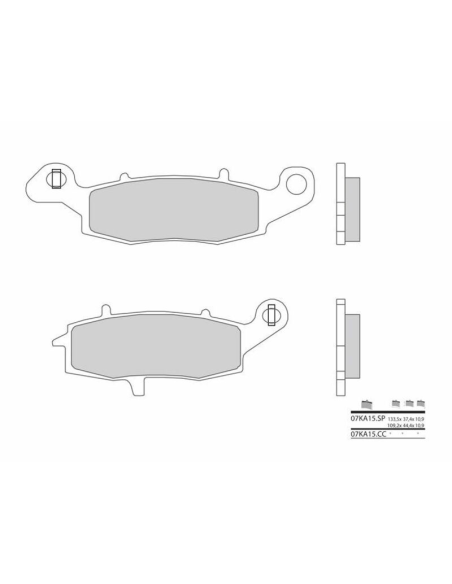 Plaquette de frein arrière BREMBO 07KA15SP métal fritté Route