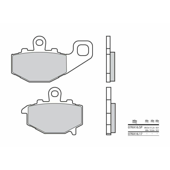 Plaquette de frein arrière BREMBO 07KA16SP métal fritté Route