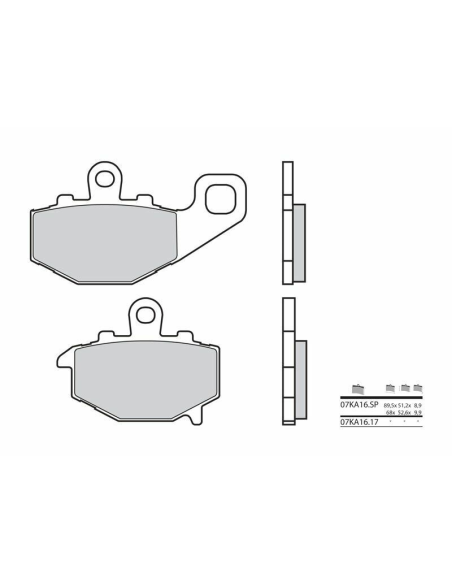 Plaquette de frein arrière BREMBO 07KA16SP métal fritté Route