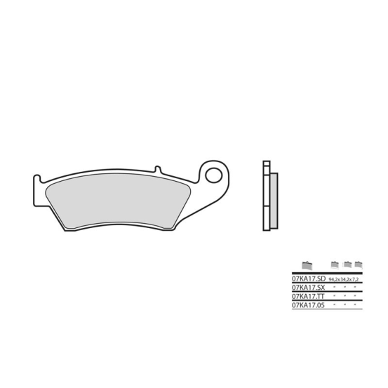 Plaquette de frein avant BREMBO 07KA17LA métal fritté Sinter Route