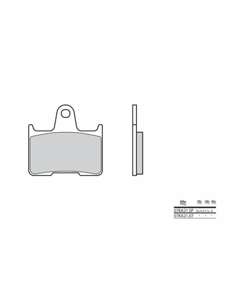 Plaquette de frein arrière BREMBO 07KA21SP métal fritté Route