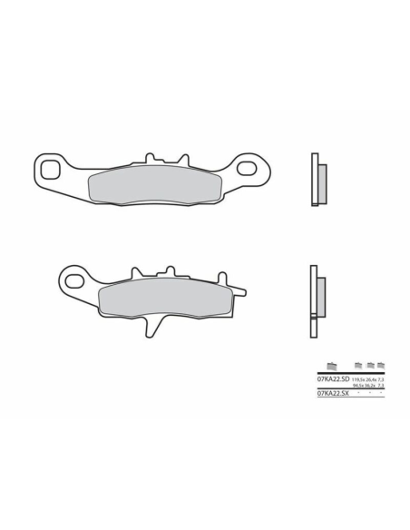 Plaquette de frein avant BREMBO 07KA22SX métal fritté Cross