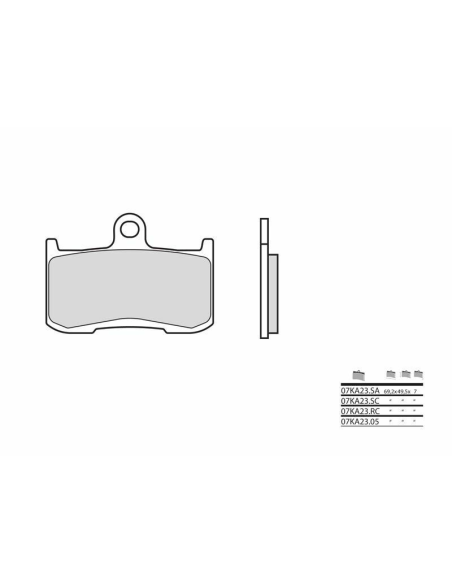 Plaquette de frein avant BREMBO 07KA2305 organique Route