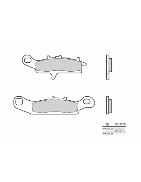 Plaquette de frein avant BREMBO 07KA24SD métal fritté Quad