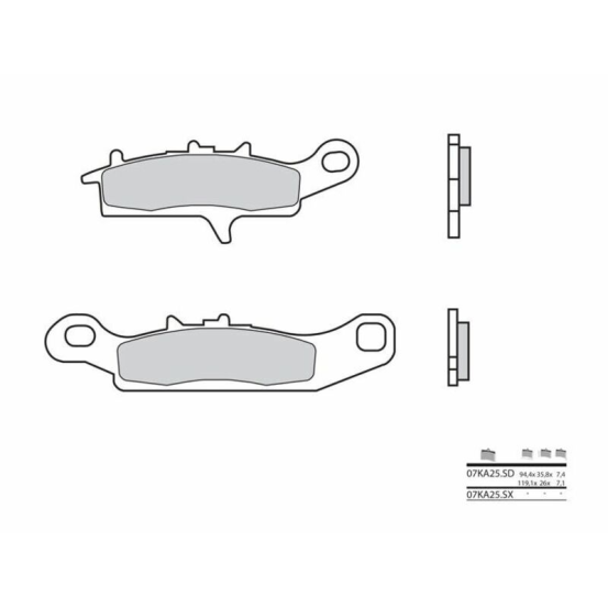 Plaquette de frein avant BREMBO 07KA25SD métal fritté Quad