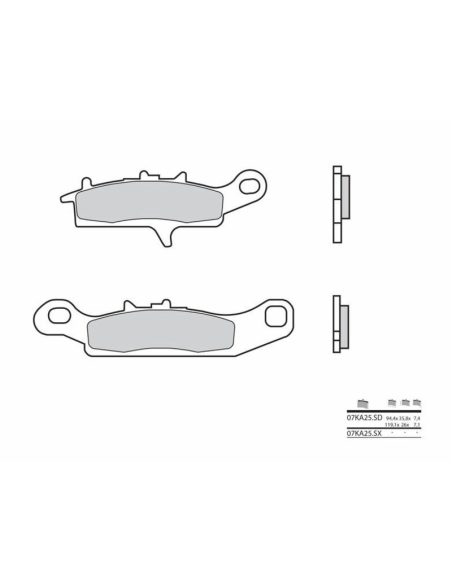 Plaquette de frein avant BREMBO 07KA25SD métal fritté Quad