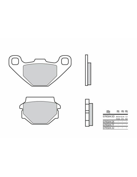 Plaquette de frein BREMBO 07KS04SX métal fritté Cross