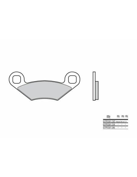Plaquette de frein BREMBO 07PO01SD métal fritté Quad