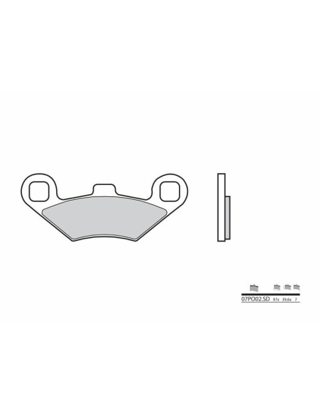 Plaquette de frein BREMBO 07PO02SD métal fritté Quad