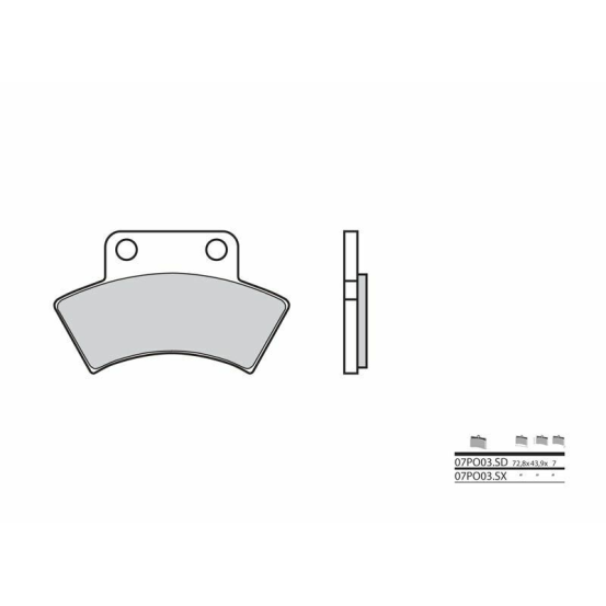 Plaquette de frein BREMBO 07PO03SD métal fritté Quad