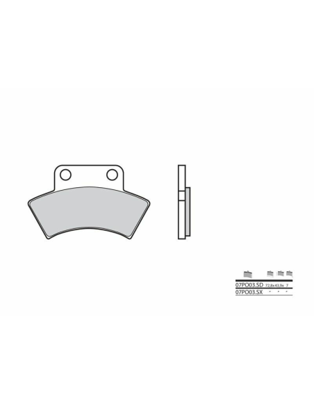 Plaquette de frein BREMBO 07PO03SX métal fritté Quad