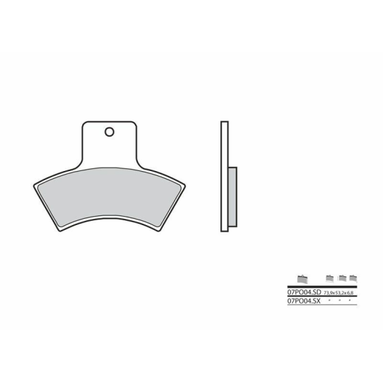 Plaquettes de frein BREMBO 07PO04SD métal fritté Quad