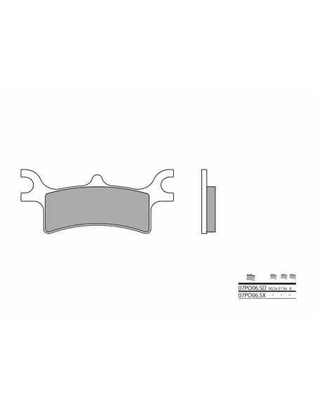Plaquette de frein arrière BREMBO 07PO06SX métal fritté Quad