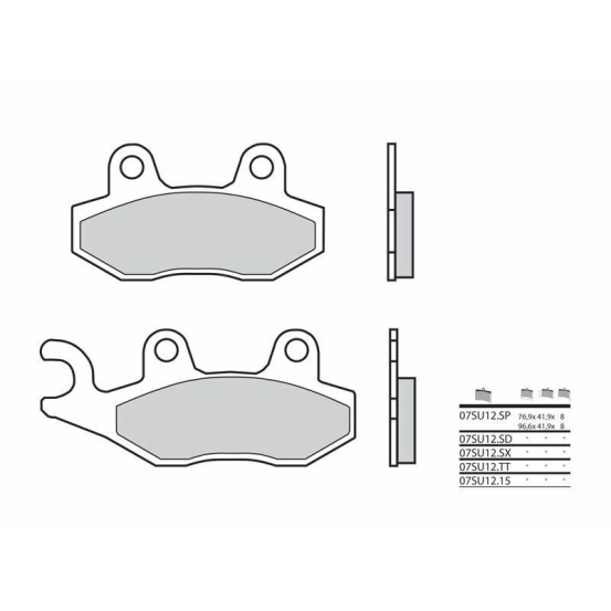 Plaquette de frein arrière BREMBO 07SU12SP métal fritté Route