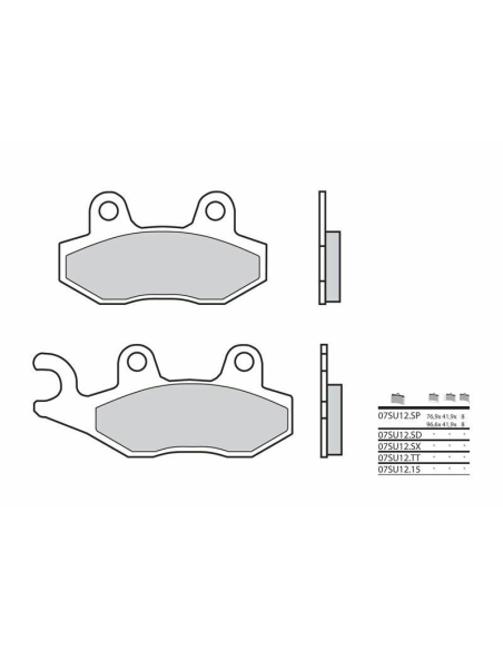 Plaquette de frein arrière BREMBO 07SU12SP métal fritté Route