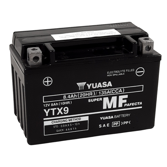 Batterie YUASA YTX9 FA sans entretien activée usine