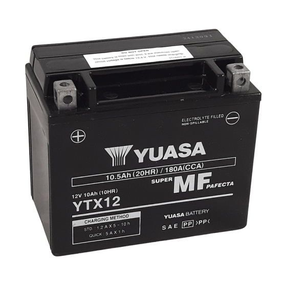 Batterie moto 12v YUASA YTX12 FA sans entretien activée usine
