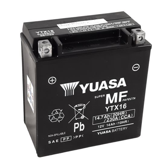 Batterie YUASA YTX16 FA sans entretien activée usine