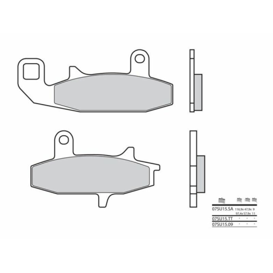 Plaquette de frein avant BREMBO 07SU1509 organique Route
