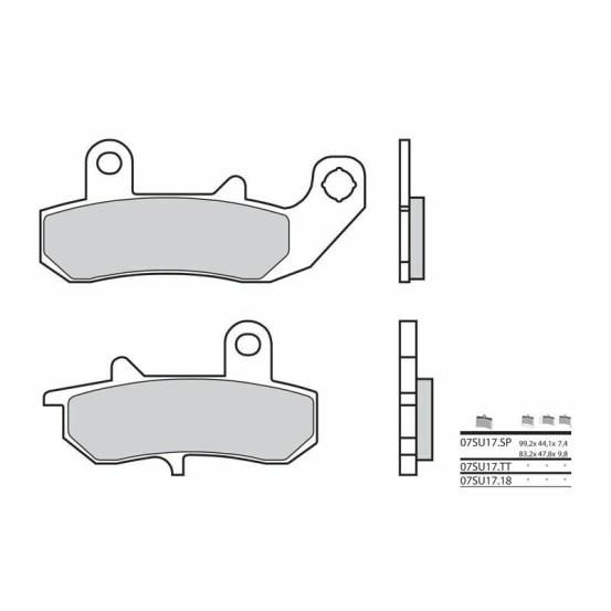 Plaquette de frein arrière BREMBO 07SU17SP métal fritté Route