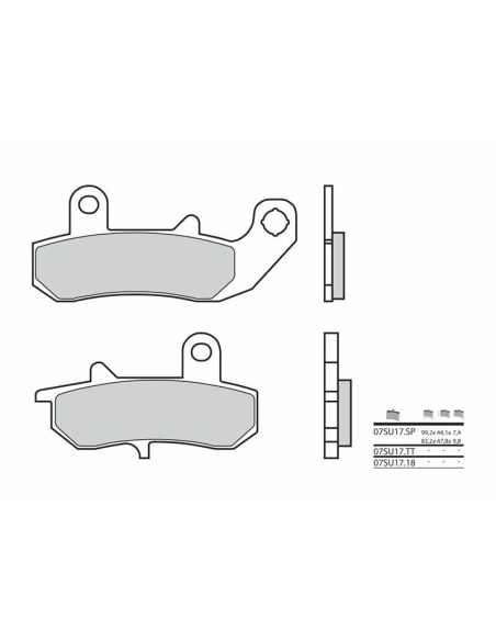 Plaquette de frein arrière BREMBO 07SU17SP métal fritté Route