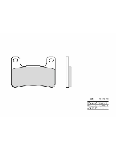 Plaquettes de frein avant racing BREMBO Carbon Tech - 07SU27RC