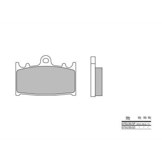 Plaquette de frein arrière BREMBO 07SU30SP métal fritté Route