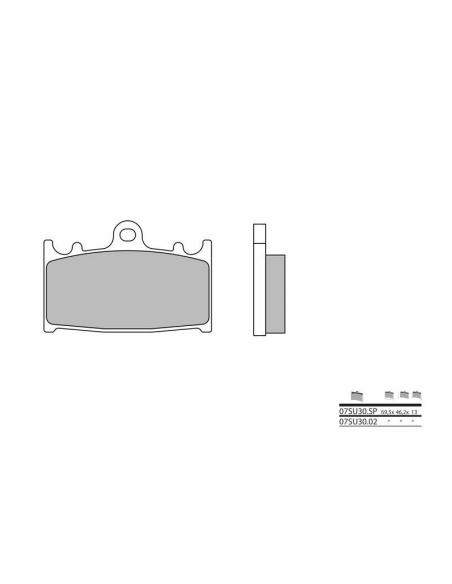 Plaquette de frein arrière BREMBO 07SU30SP métal fritté Route