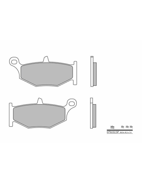 Plaquette de frein arrière BREMBO 07SU32SP métal fritté Route
